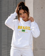 Moletom Brasil South America Bandeira Nacional Estilo Urbano