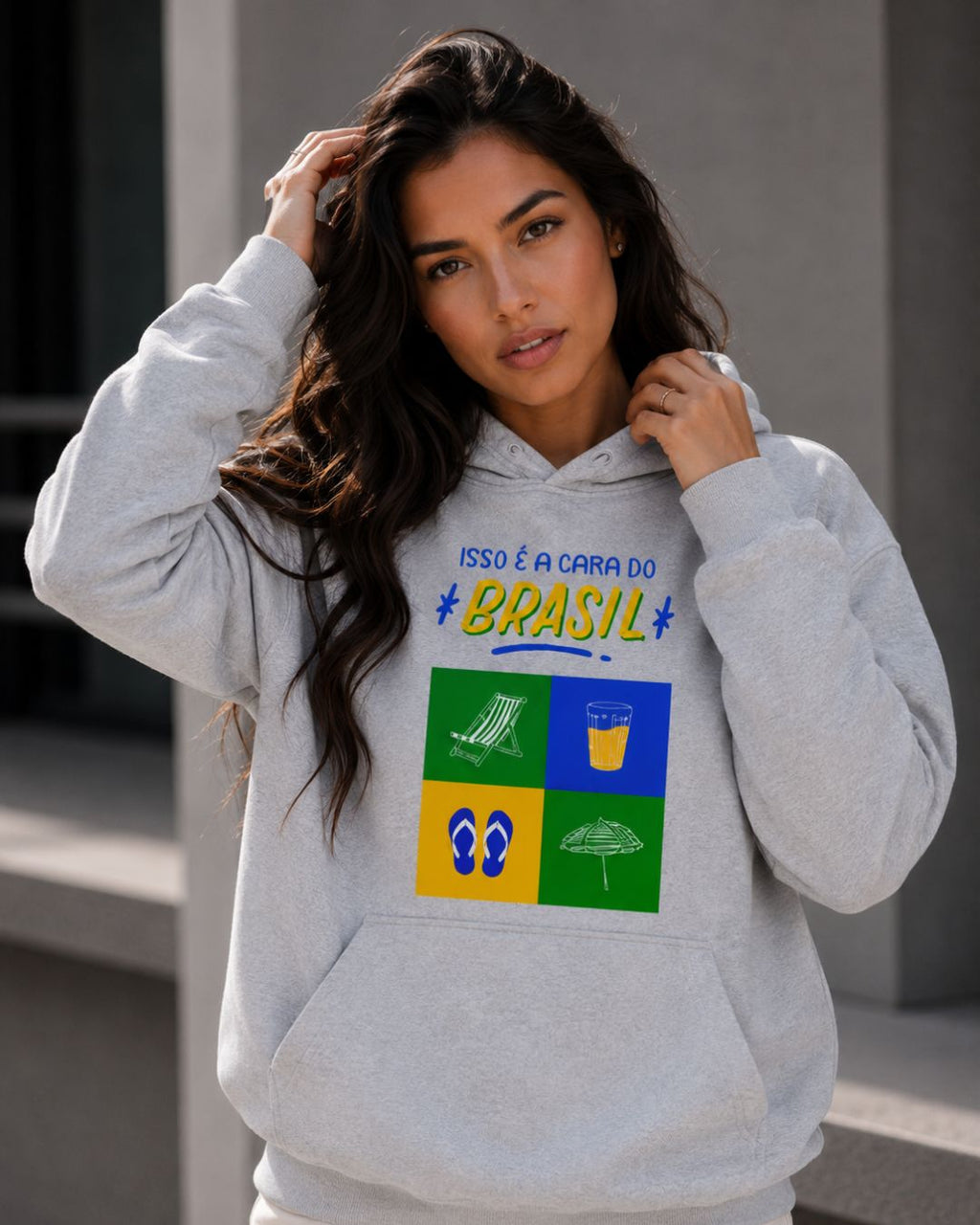 Moletom Brasil Cara Do Brasil Ícones Com Capuz Casual Urbano