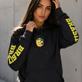 Moletom Brasil Escudo Canarinho Manga Estampada Esportiva