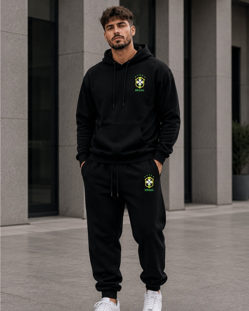 Conjunto Brasil Escudo Nacional Com Calça Jogger  Urbano