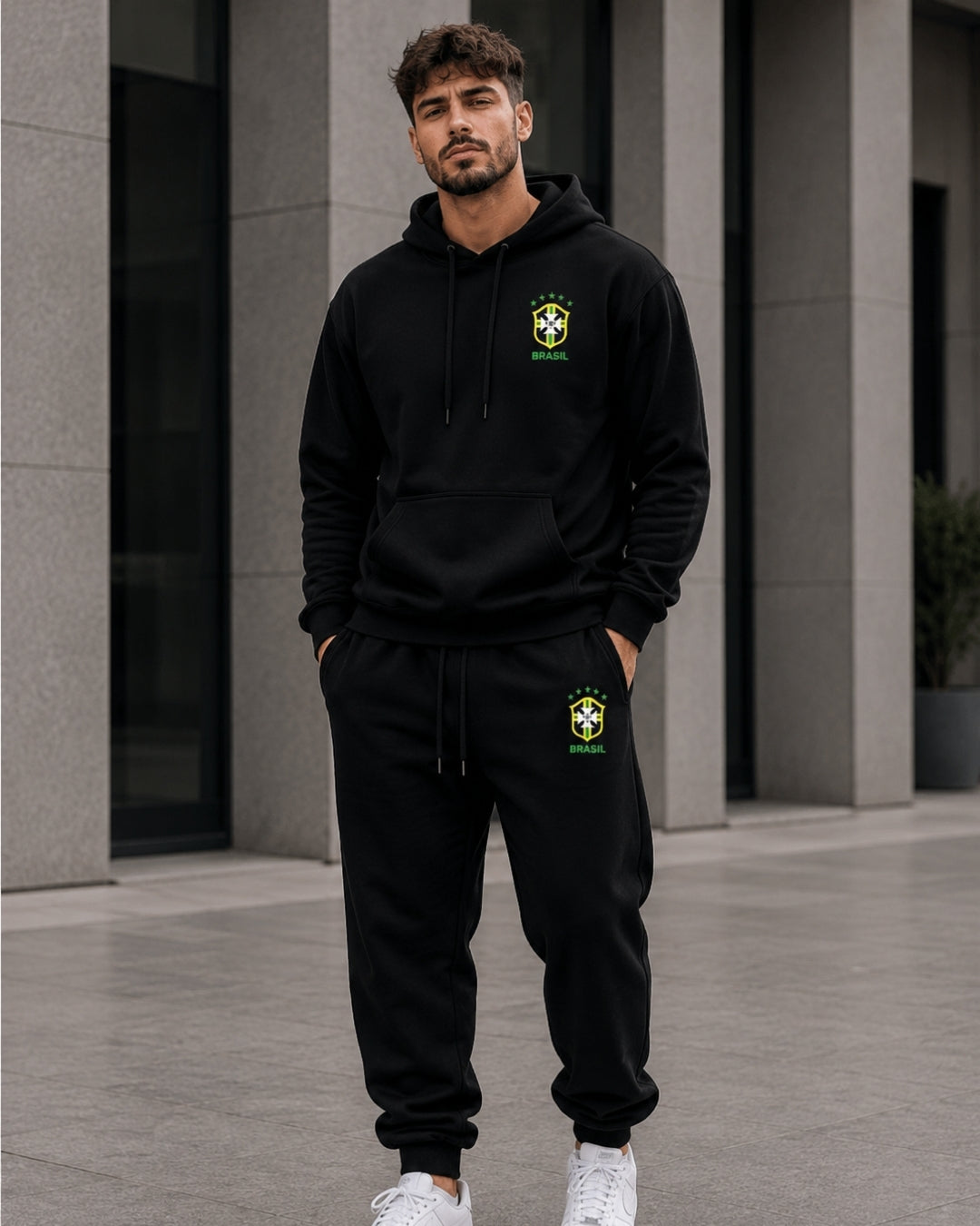 Conjunto Brasil Escudo Nacional Com Calça Jogger  Urbano