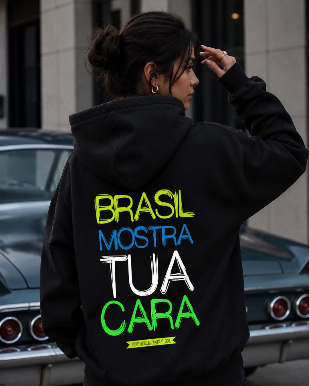 Moletom Brasil Mostra Tua Cara Nas Costas Com Capuz Casual