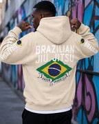 Moletom Brasil Jiu Jitsu Bandeira Costas Com Capuz Casual