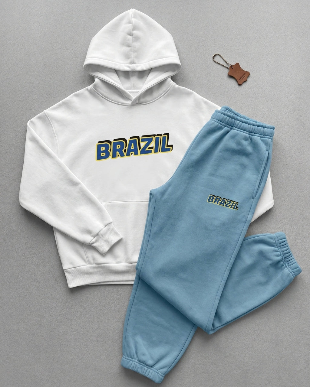 Conjunto Brasil Estampa College Com Calça Jogger Casual Urbano