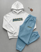 Conjunto Brasil Estampa College Com Calça Jogger Casual Urbano