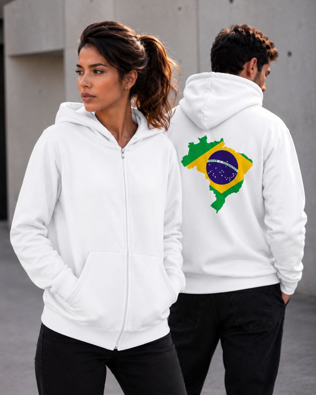 Moletom Brasil Mapa Nacional Nas Costas Estilo Casual Urbano