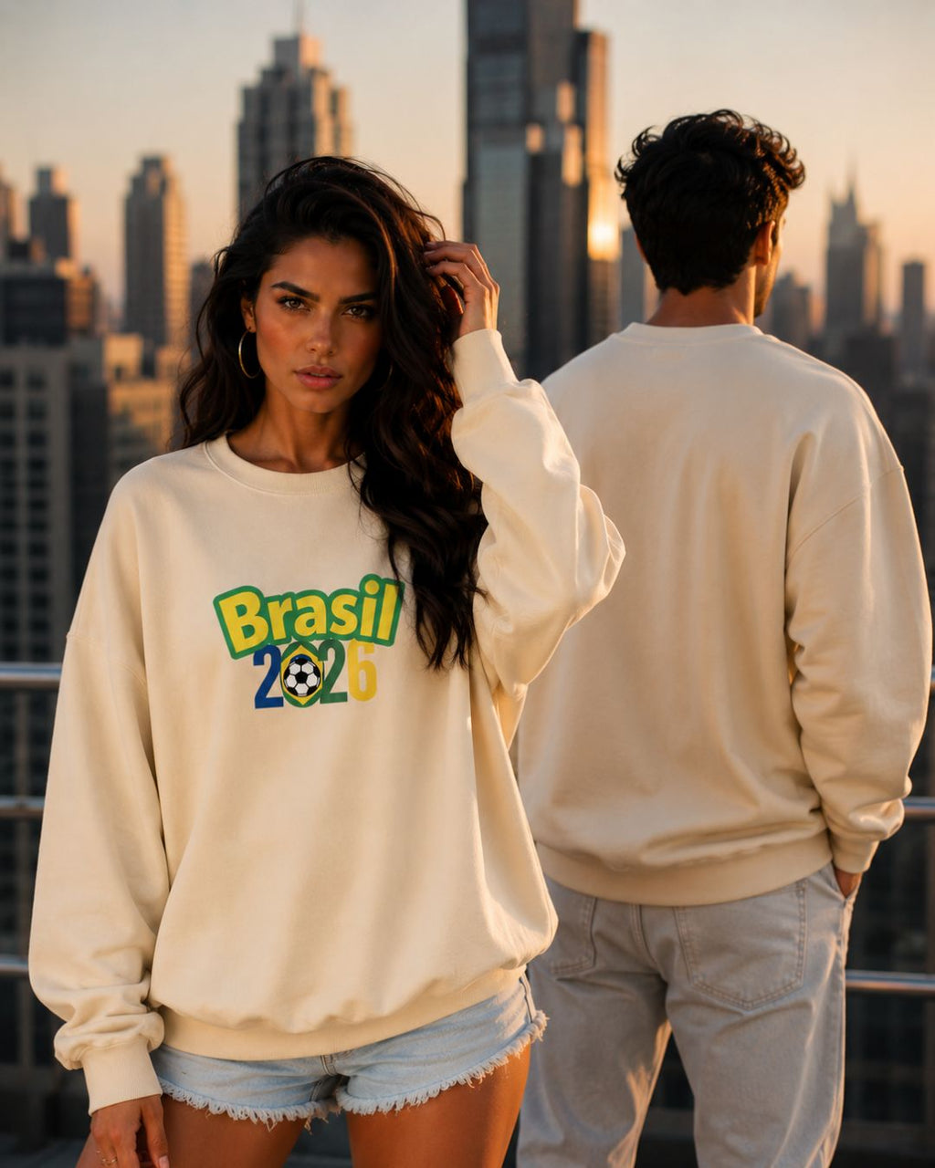 Moletom Brasil Lettering Colorido Com Capuz Casual Urbano