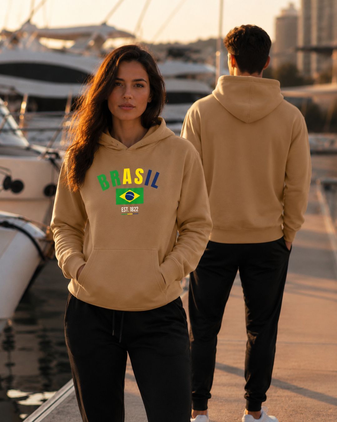 Conjunto Brasil Estampa Colorida Com Calça Jogger Estilo Casual Urbano