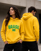 Moletom Brasil Estilo Universitário Com Estrelas E Capuz Casual
