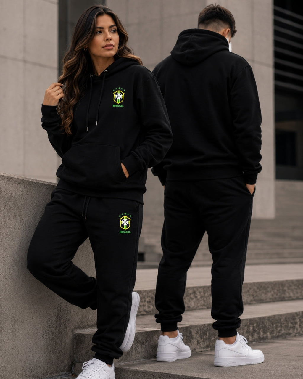 Conjunto Brasil Escudo Nacional Com Calça Jogger  Urbano