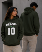 Moletom Brasil World 10 Estampa Futebol Com Capuz Casual