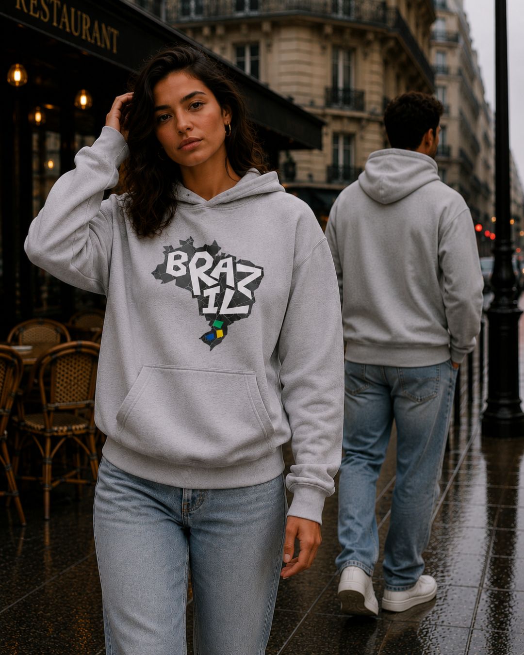 Moletom Brasil Mapa Nacional Com Capuz Estilo Casual Urbano