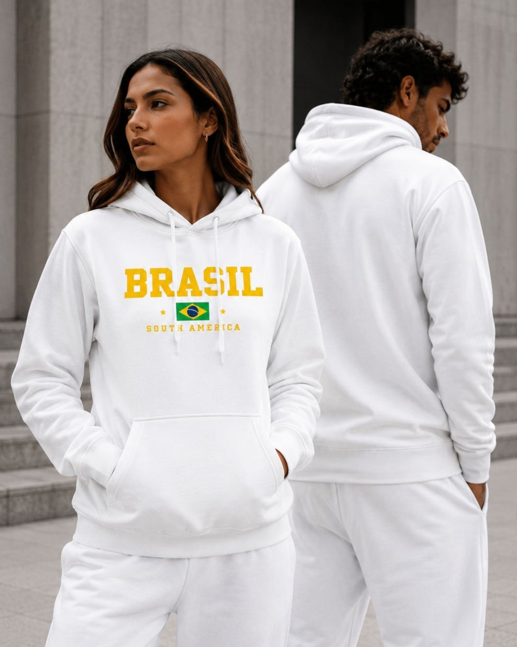 Moletom Brasil South America Bandeira Nacional Estilo Urbano